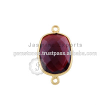 Handgefertigte natürliche Amethyst Quarz Edelstein Lünette Verbinder Vermeil Bezel Stationen